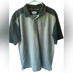 harley davidson polo shirt large logo on back